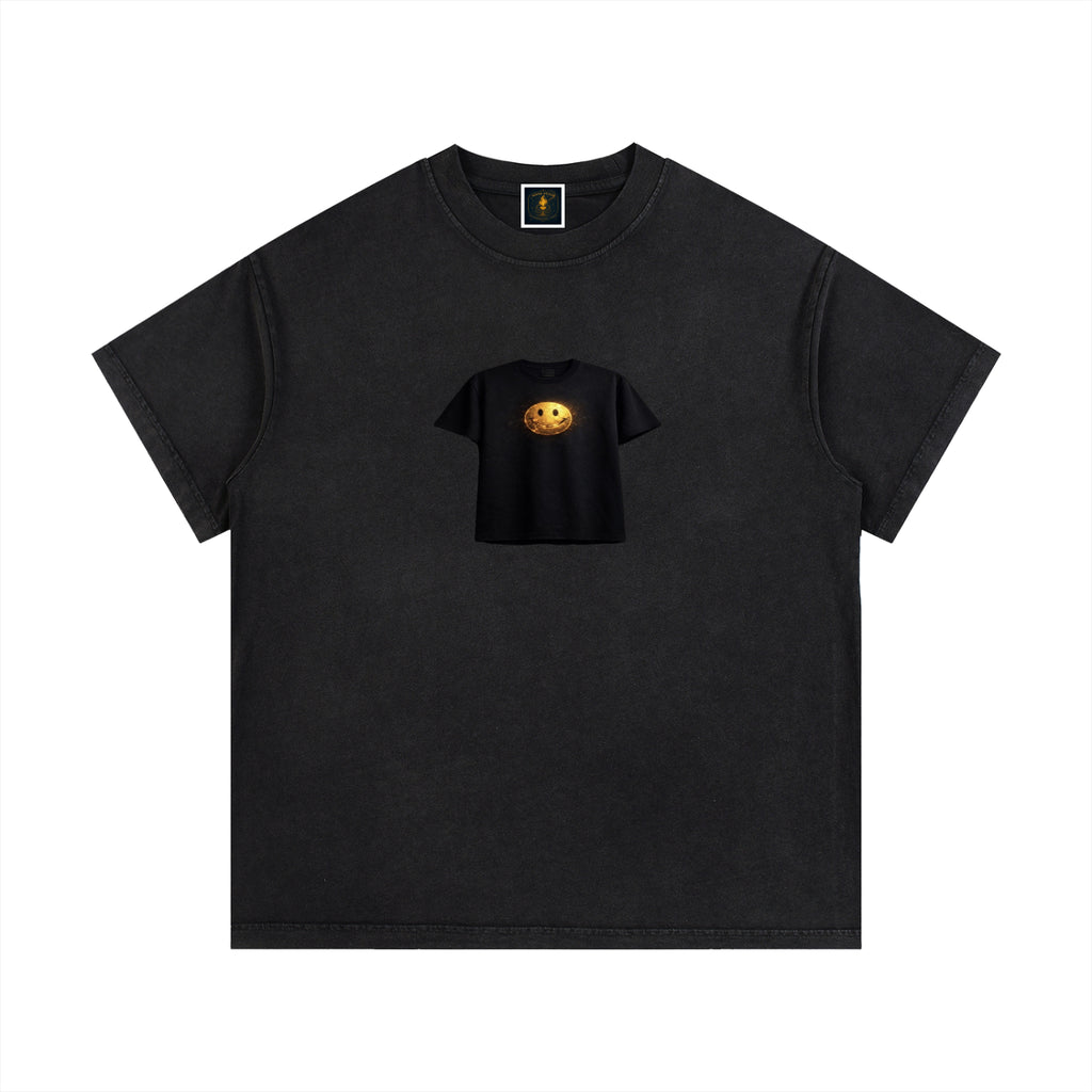 77 VV Shirt on Shirt Backrooms Style (Finding Nirvana) Smiling Gold Vein Vintage Wash Tee