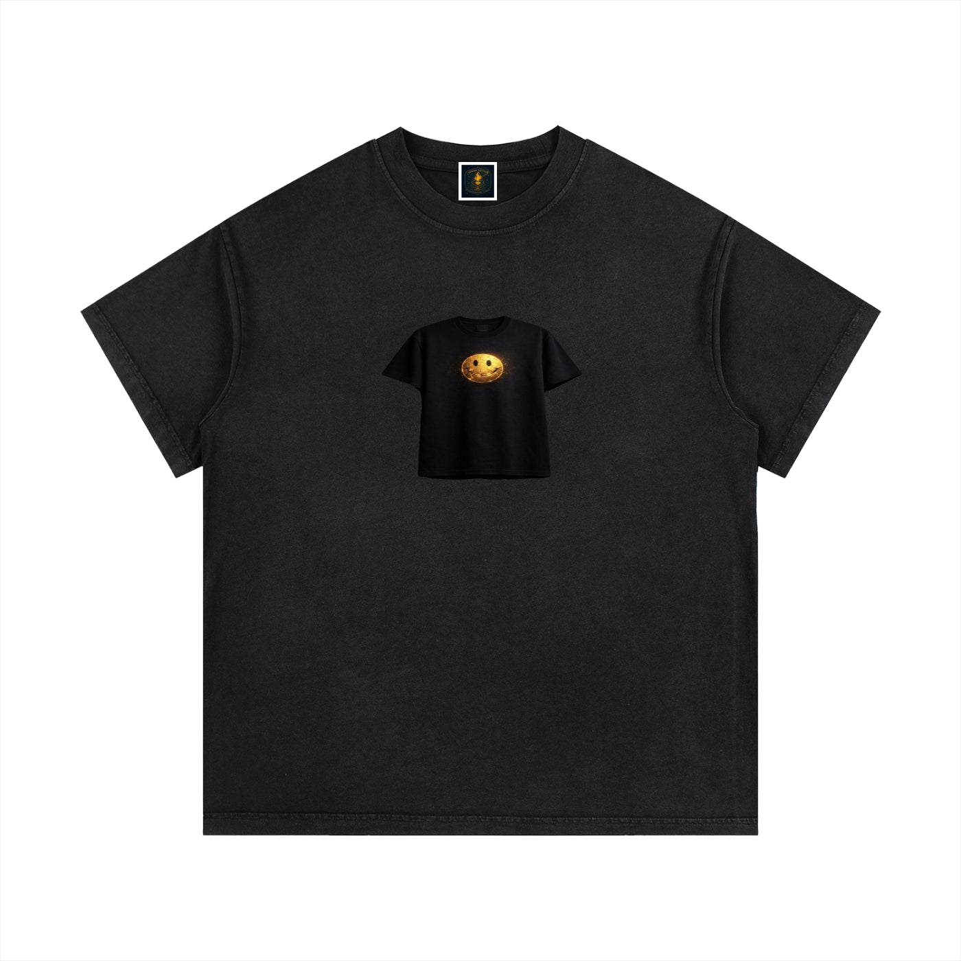 77 VV Shirt on Shirt Backrooms Style (Finding Nirvana) Smiling Gold Vein Vintage Wash Tee