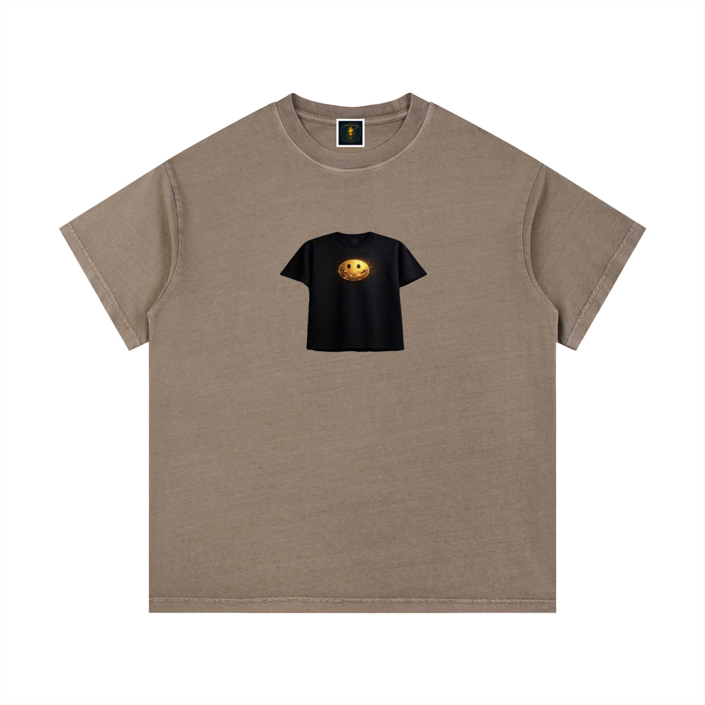 77 VV Shirt on Shirt Backrooms Style (Finding Nirvana) Smiling Gold Vein Vintage Wash Tee