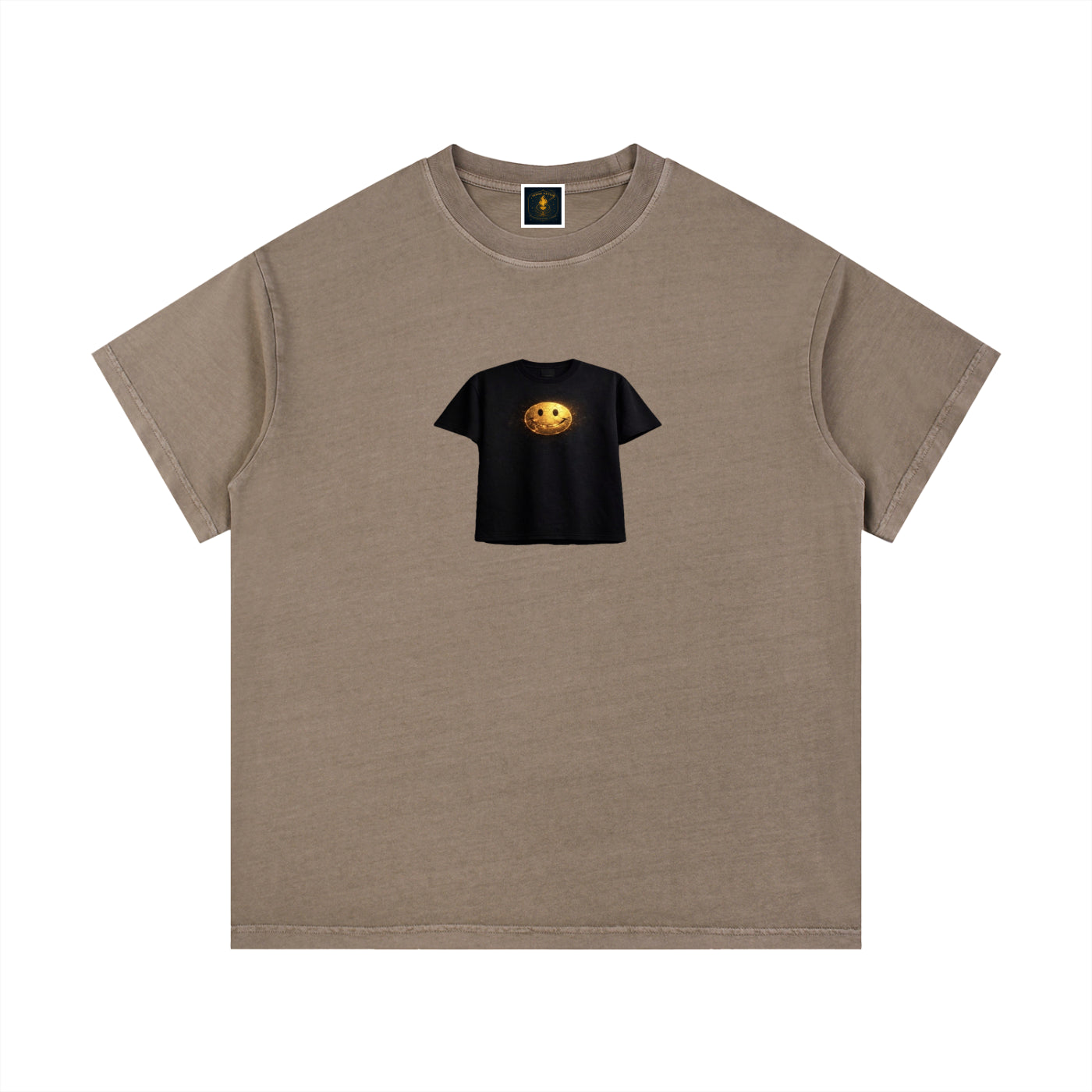 77 VV Shirt on Shirt Backrooms Style (Finding Nirvana) Smiling Gold Vein Vintage Wash Tee