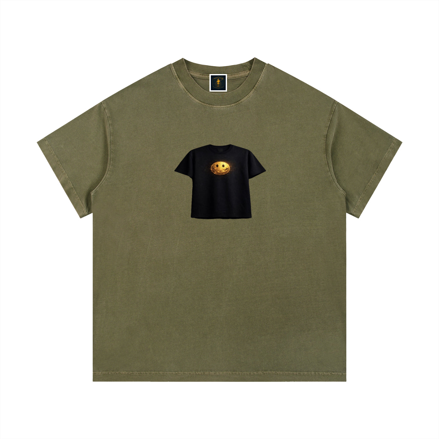 77 VV Shirt on Shirt Backrooms Style (Finding Nirvana) Smiling Gold Vein Vintage Wash Tee