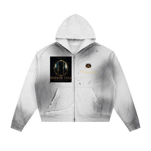 77 VV (Mirror Talk Complete Collection) Tri Mirror Portal Sun Worn and Frayed Hoodie