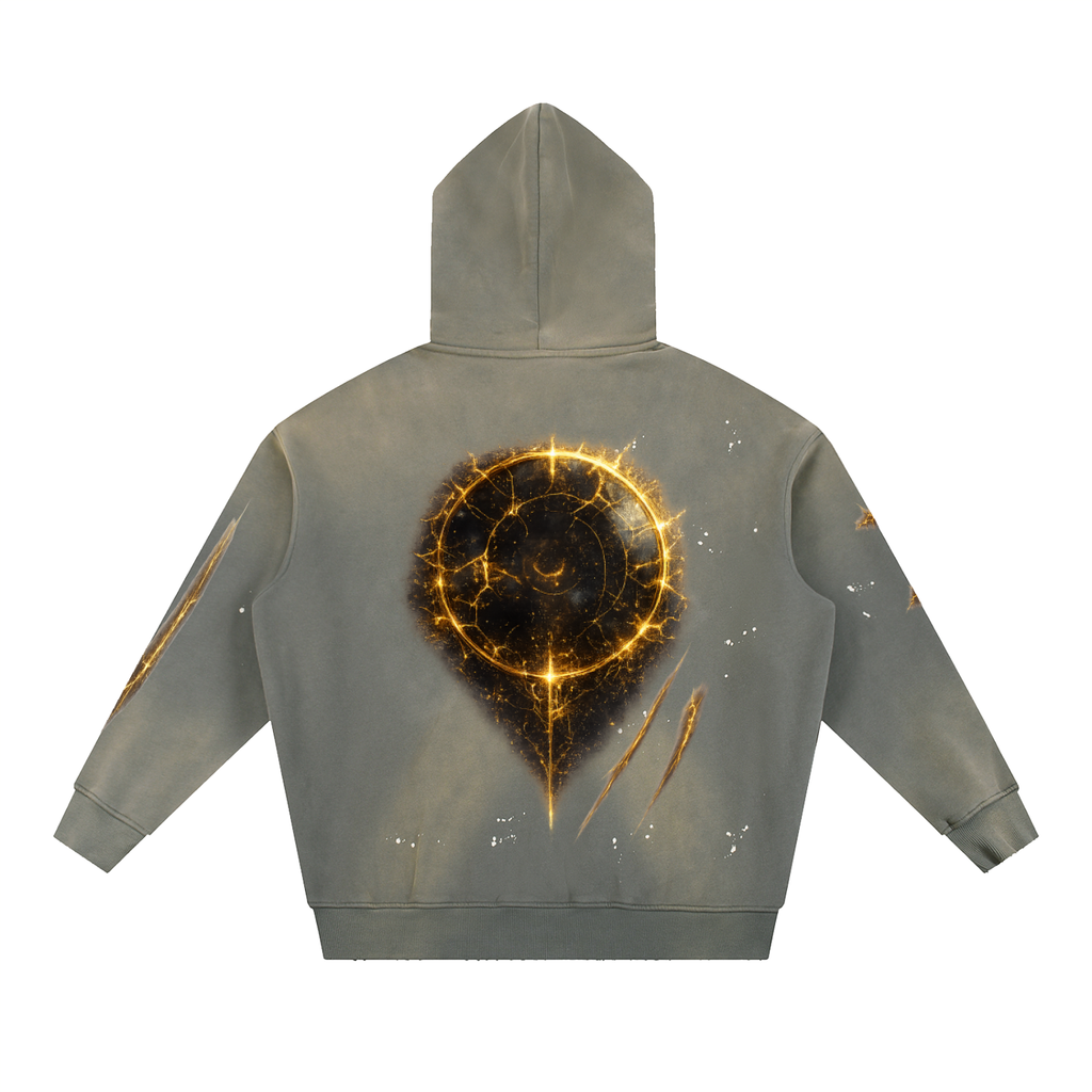 Bloomcast SIGNAL Zero Transmission.001 (Halo and Hidden Nirvana Smile) Vintage Sun Frayed Hoodie