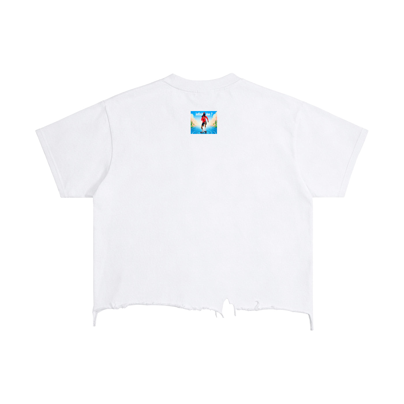 VEYMOTION  “Step your game up” Alumanora House Veyun Goddess Print, Galaxy Distressed Hem T-Shirt