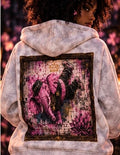 CBE|HS (Mr. Pink House of Spiders Portrait) Grunge Washed Zip-Up Fleece Hoodie