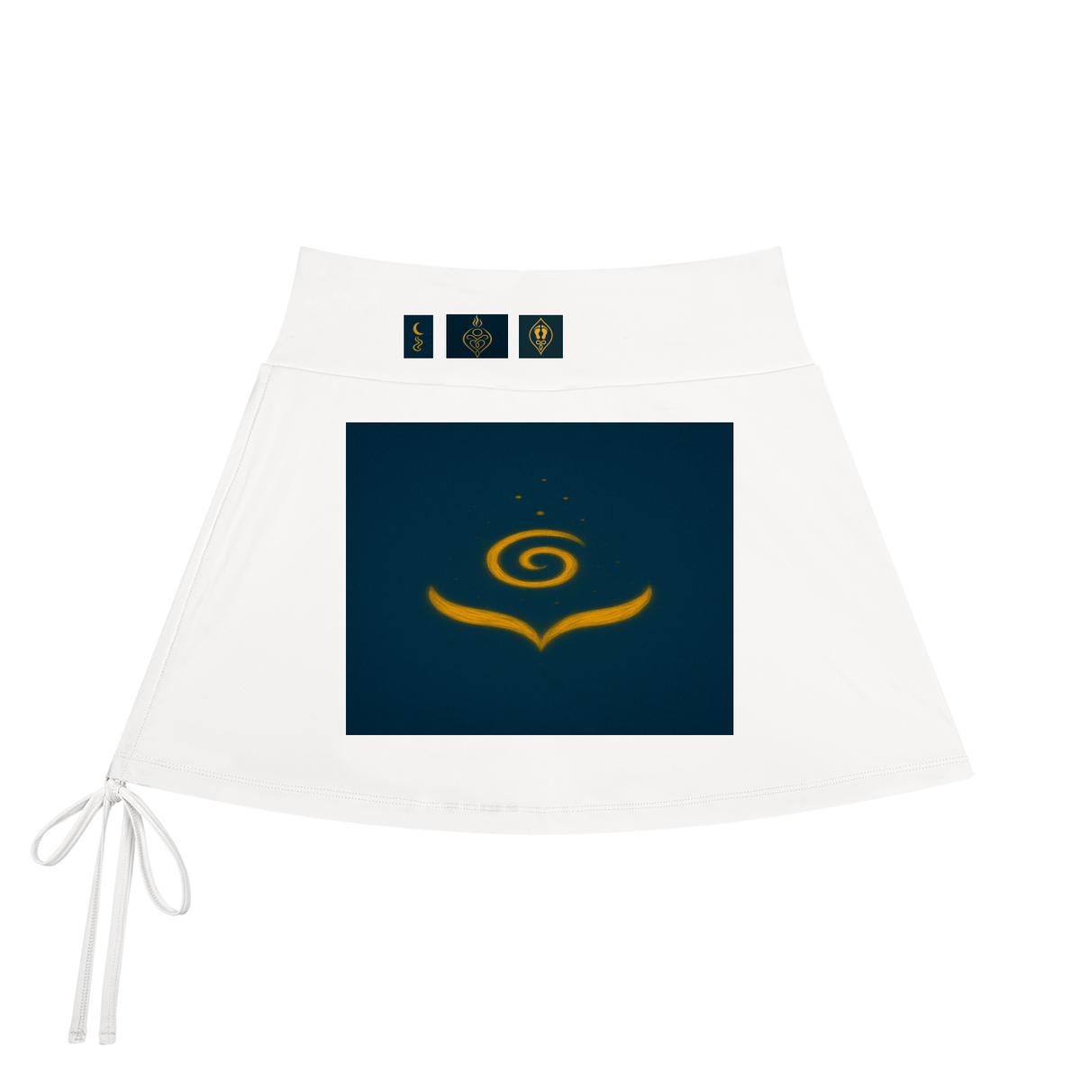 Garden GLYPHS ( Rivers Moons Flowers Cosmos Wings ) Women's Veyun-Line Yoga Skort
