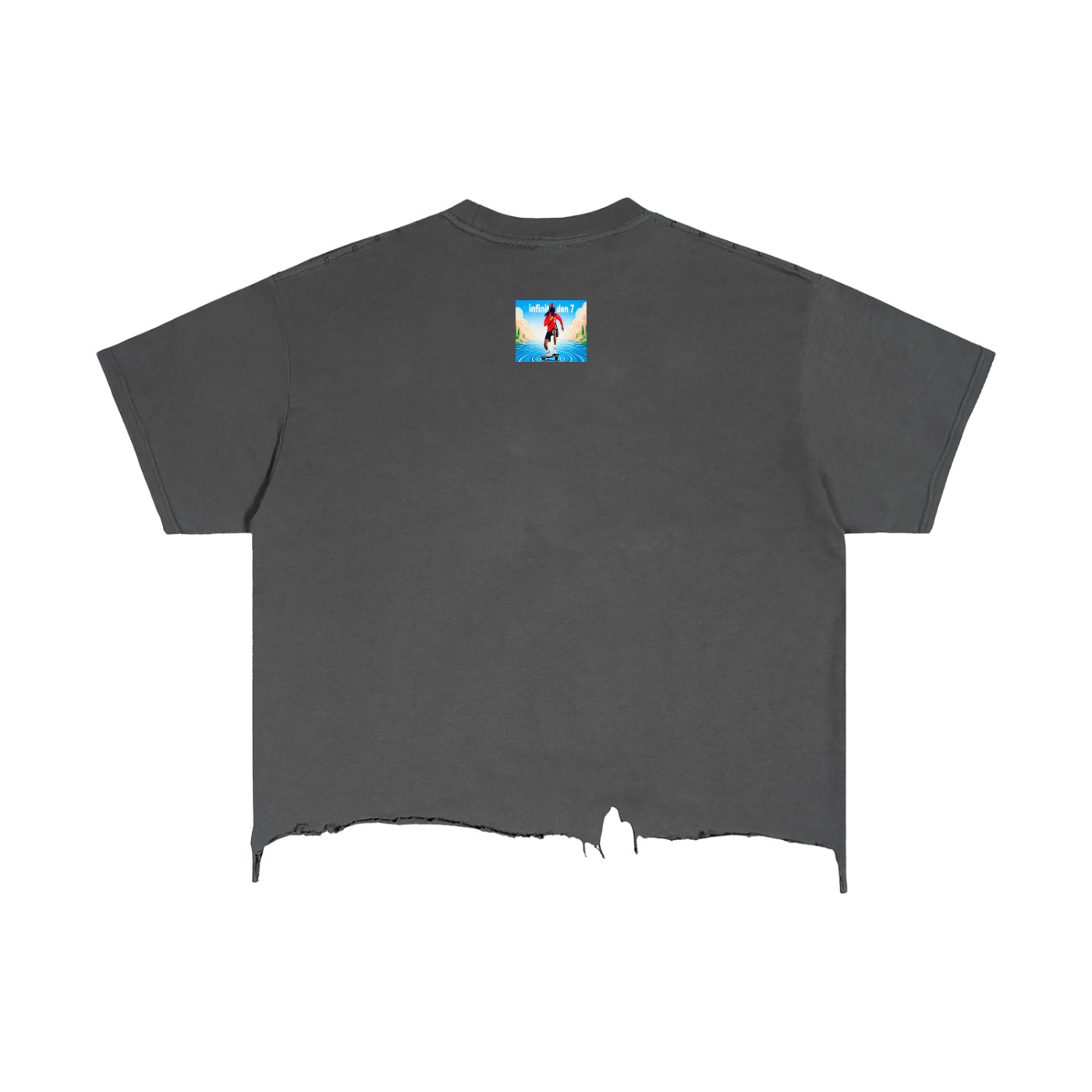 VEYMOTION  “Step your game up” Alumanora House Veyun Goddess Print, Galaxy Distressed Hem T-Shirt