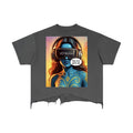 VEYMOTION  “Step your game up” Alumanora House Veyun Goddess Print, Galaxy Distressed Hem T-Shirt