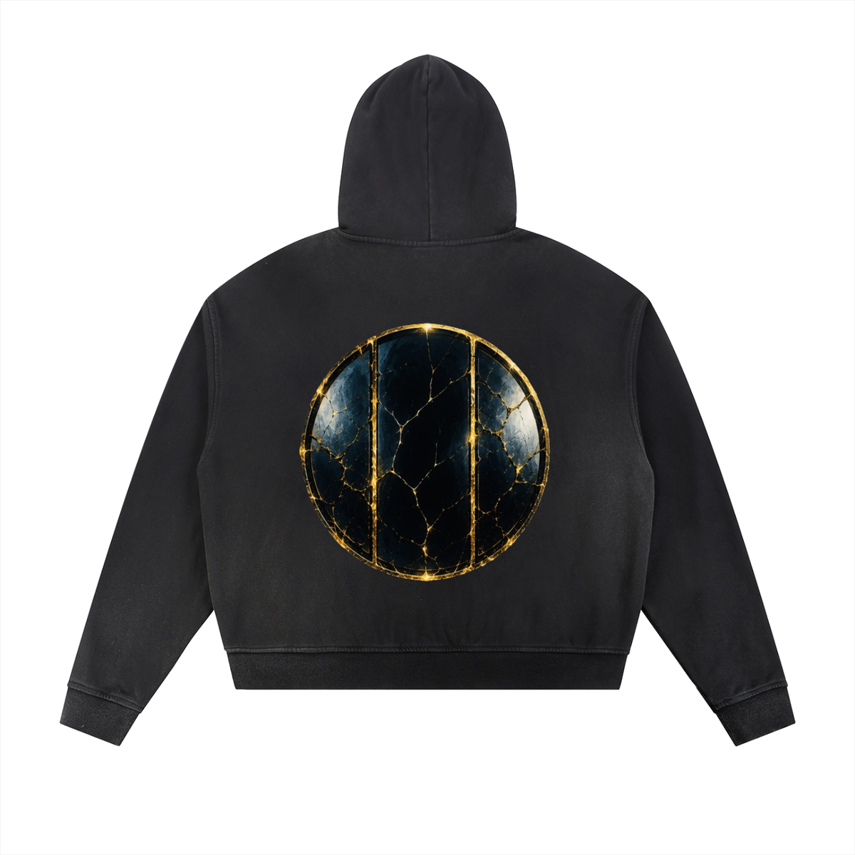 77 VV (Mirror Talk Complete Collection) Tri Mirror Portal Sun Worn and Frayed Hoodie