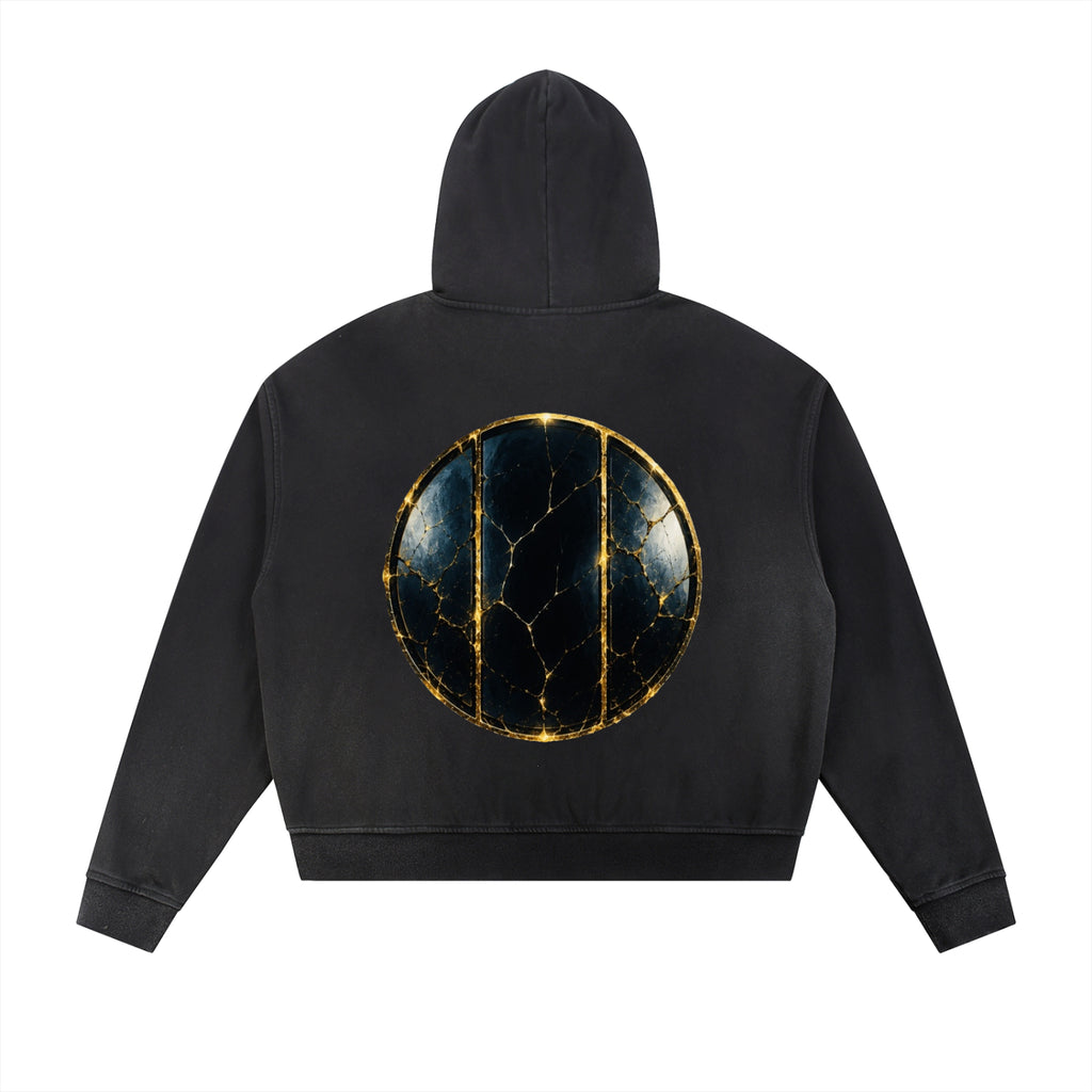 77 VV (Mirror Talk Complete Collection) Tri Mirror Portal Sun Worn and Frayed Hoodie