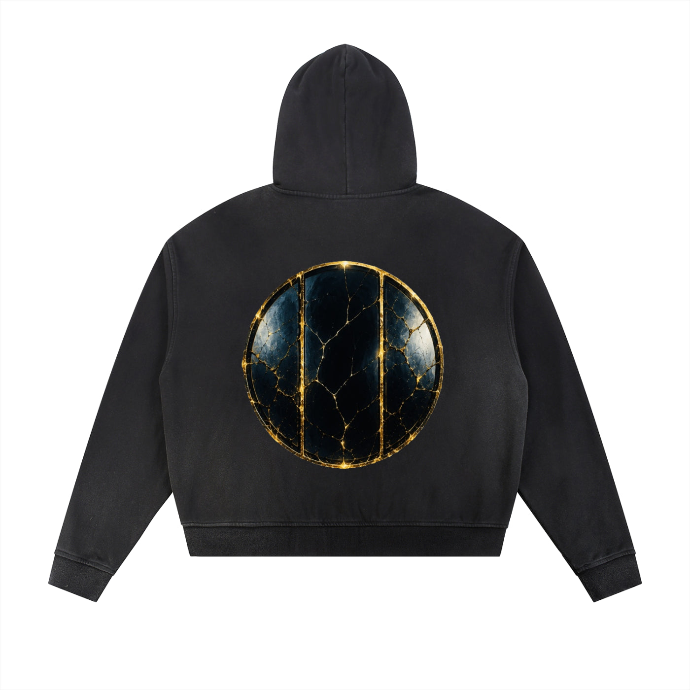 77 VV (Mirror Talk Complete Collection) Tri Mirror Portal Sun Worn and Frayed Hoodie