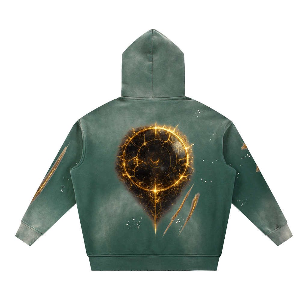 Bloomcast SIGNAL Zero Transmission.001 (Halo and Hidden Nirvana Smile) Vintage Sun Frayed Hoodie