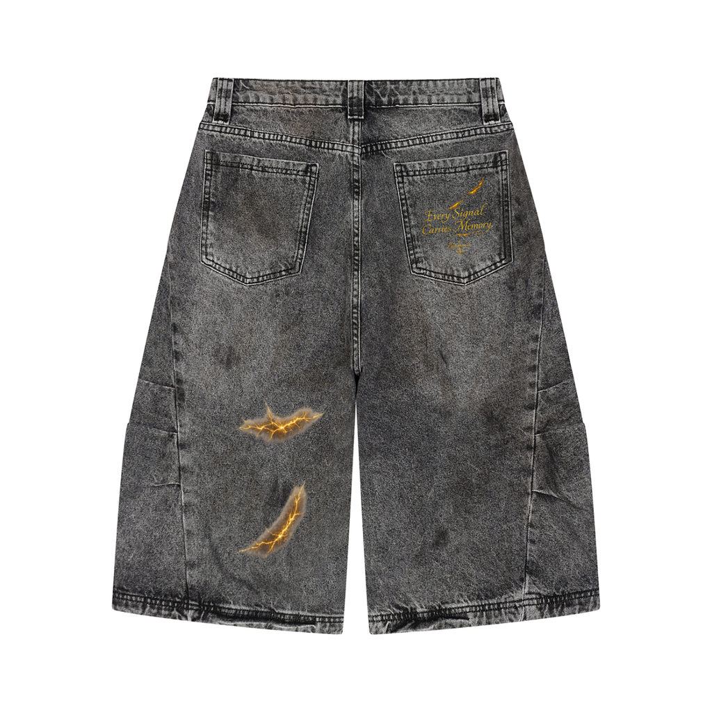 Bloomcast Signal Zero Transmission.001 Men’s Street Torn  Concrete Washed 3 Bloom Signal Shorts