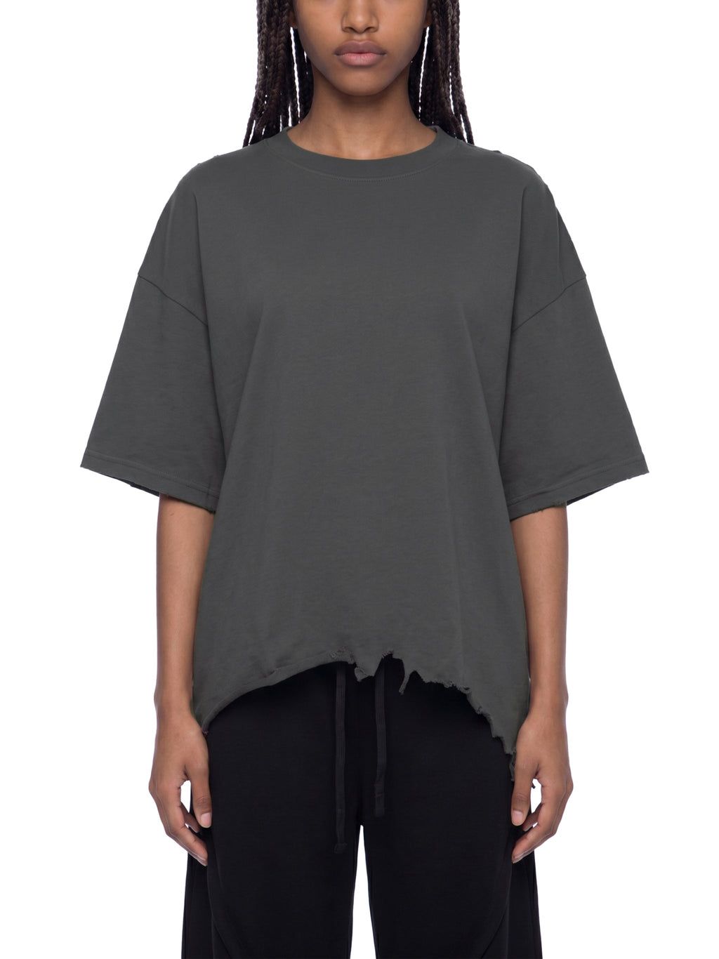 VEYMOTION  “Step your game up” Alumanora House Veyun Goddess Print, Galaxy Distressed Hem T-Shirt