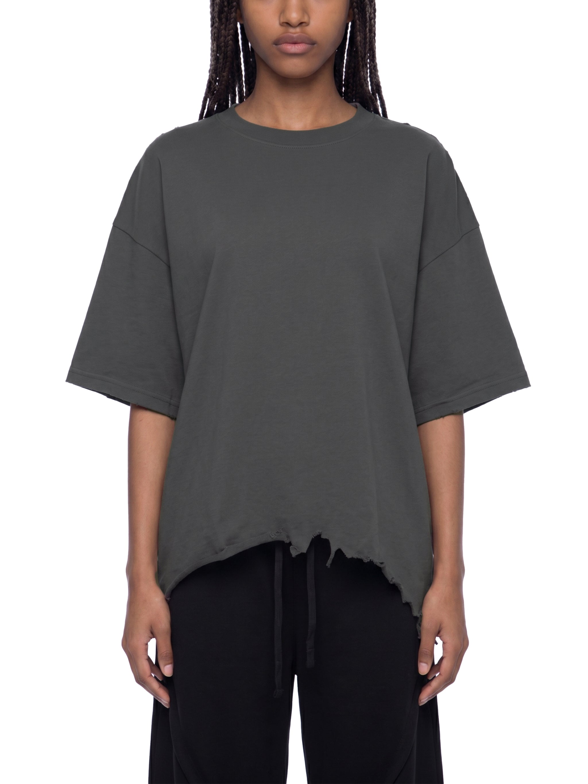 VEYMOTION  “Step your game up” Alumanora House Veyun Goddess Print, Galaxy Distressed Hem T-Shirt