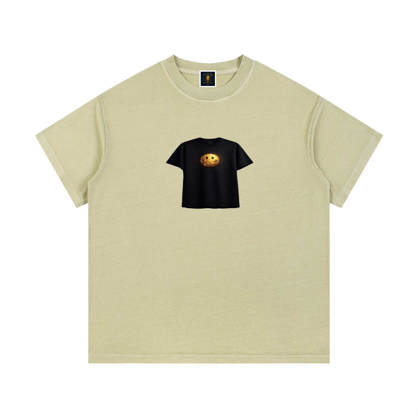 77 VV Shirt on Shirt Backrooms Style (Finding Nirvana) Smiling Gold Vein Vintage Wash Tee
