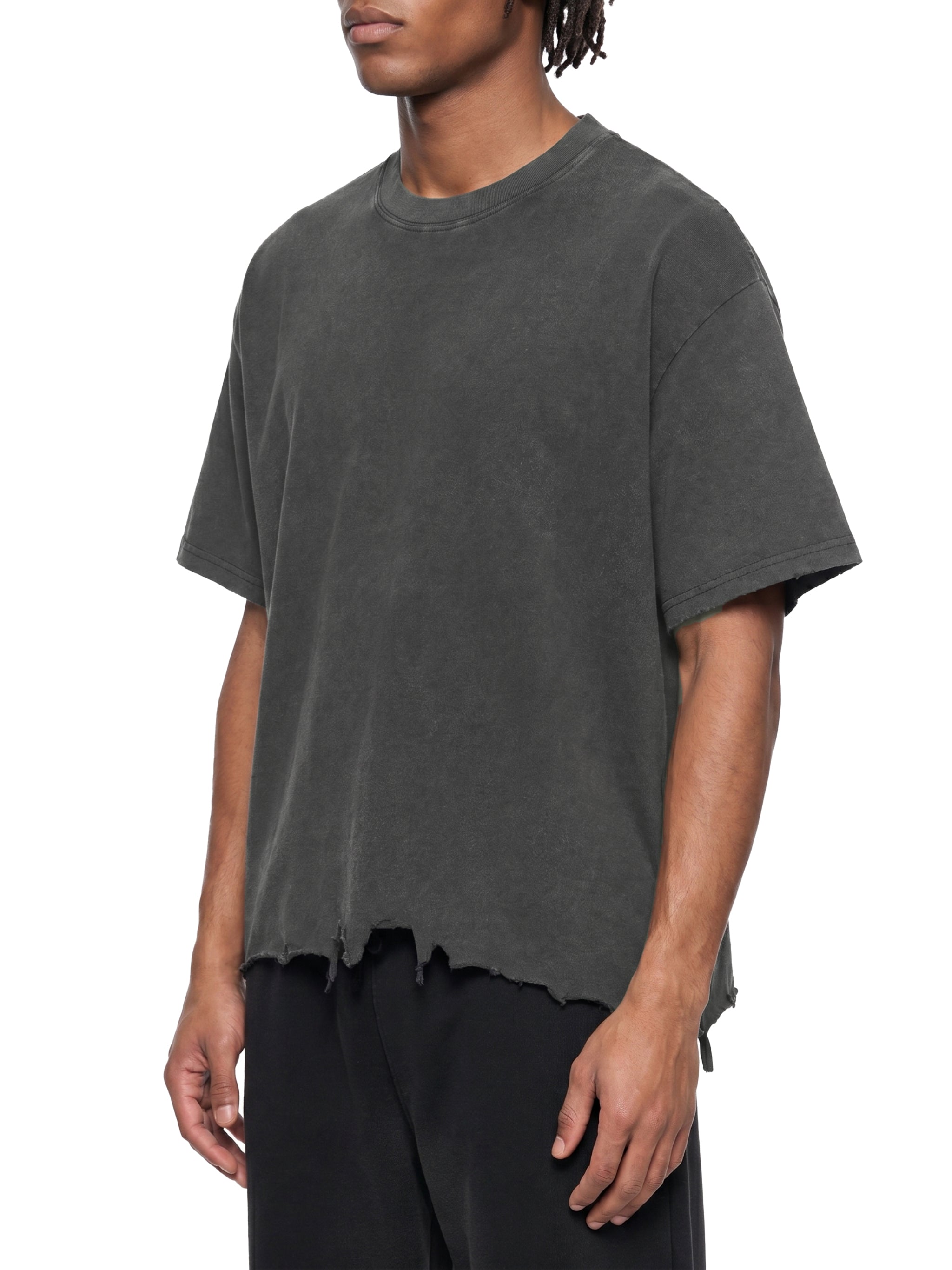 VEYMOTION  “Step your game up” Alumanora House Veyun Goddess Print, Galaxy Distressed Hem T-Shirt