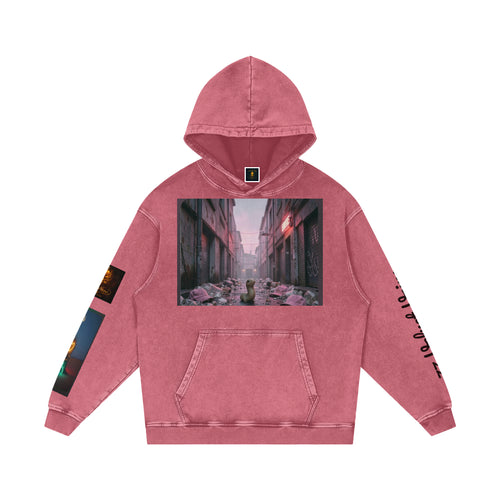77 VV Iconic Little Worm (What are you thinking?) Garden Snow Washed Hoodie