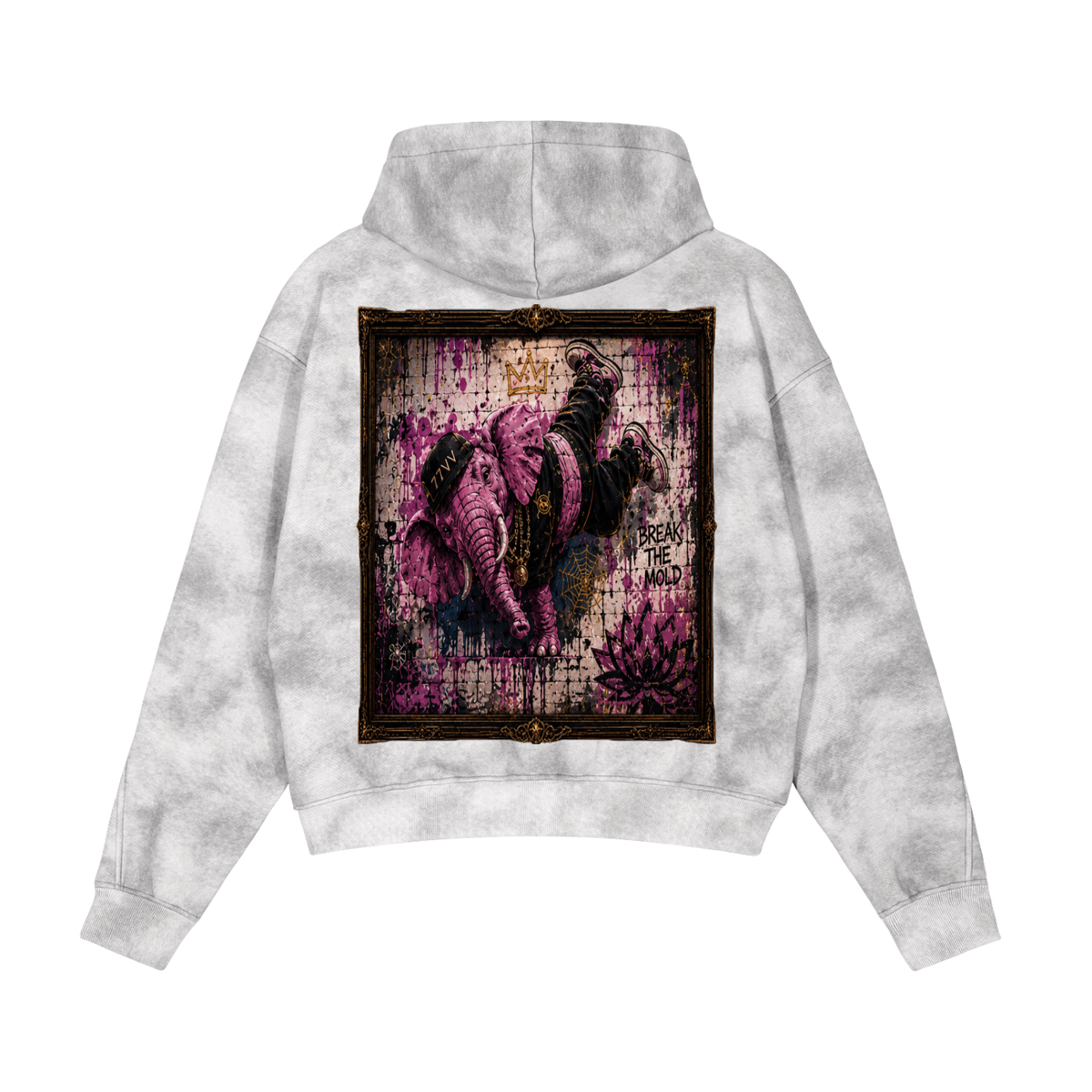 CBE|HS (Mr. Pink House of Spiders Portrait) Grunge Washed Zip-Up Fleece Hoodie