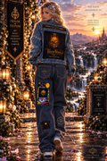 77 VV Luxury Retro Vintage Eclipse Washed Zip Up Denim Jacket