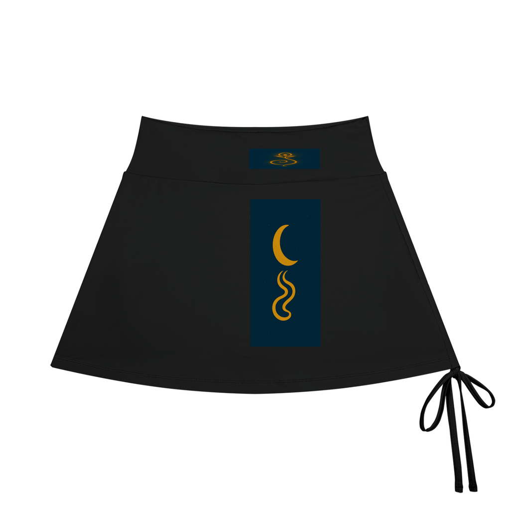 Garden GLYPHS ( Rivers Moons Flowers Cosmos Wings ) Women's Veyun-Line Yoga Skort