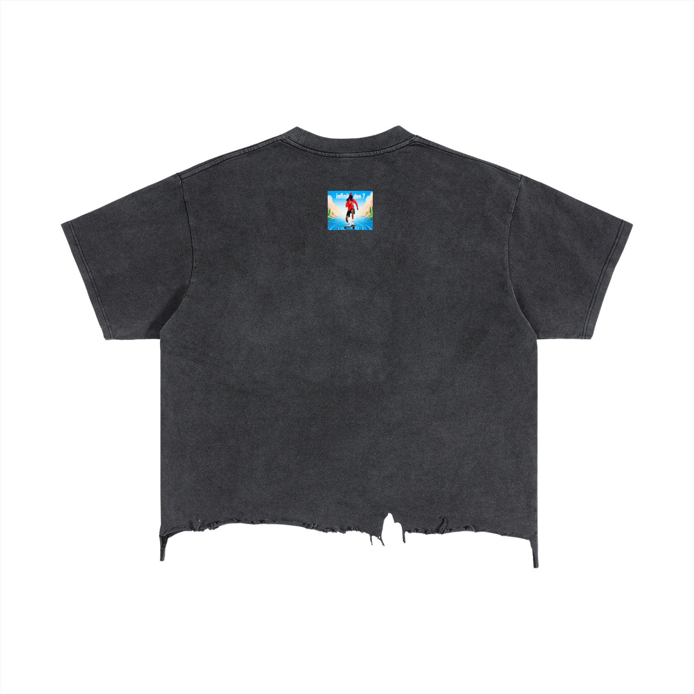 VEYMOTION  “Step your game up” Alumanora House Veyun Goddess Print, Galaxy Distressed Hem T-Shirt