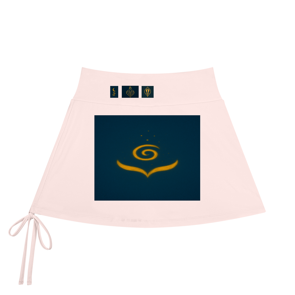 Garden GLYPHS ( Rivers Moons Flowers Cosmos Wings ) Women's Veyun-Line Yoga Skort